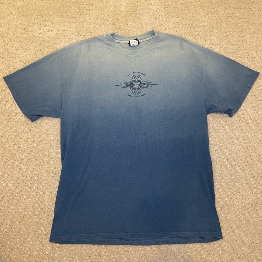 Vintage T-Shirt Wildwood Outfitters Outdoor Apparel Graphic Blue Dye 90s